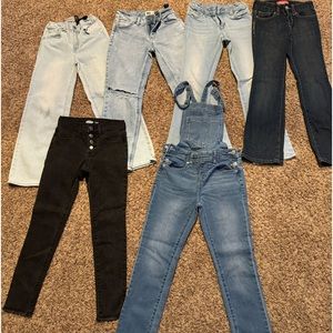 Lot of 5 Jeans and 1 Overalls
